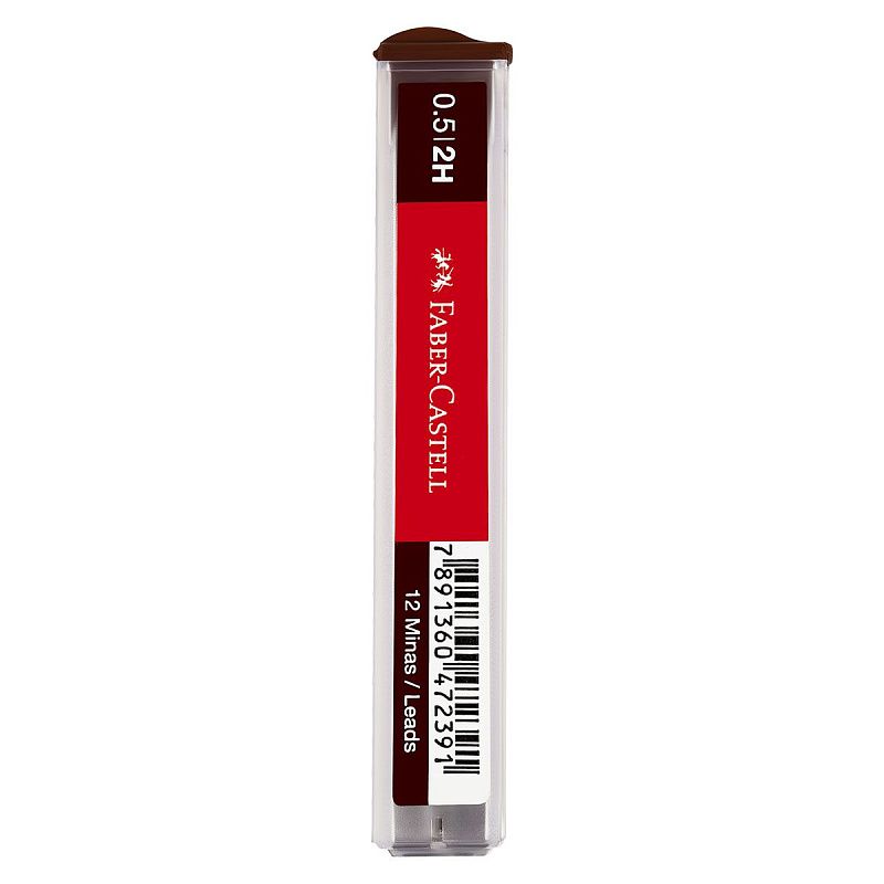 Грифели для механических карандашей Faber-Castell "Polymer", 12шт., 0,5мм, 2H