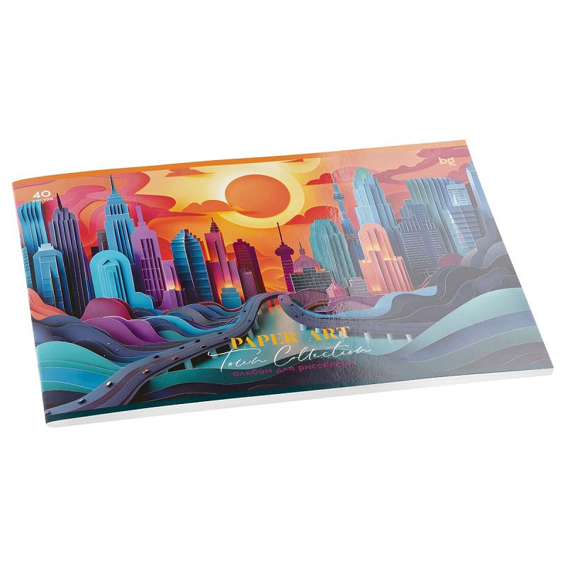 Альбом для рисования 40л., А4, на скрепке BG "Paper art", выб. лак