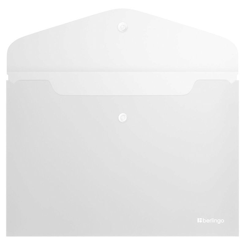 Папка-конверт на кнопке Berlingo "Soft Touch", А4, 200мкм, софт-тач, прозрачная 