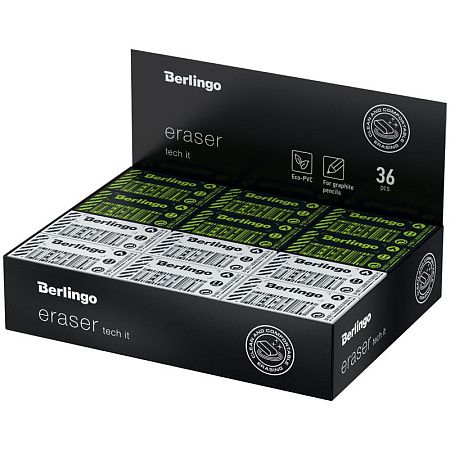 Ластик Berlingo "Tech it", прямоугольный, 45*25*10мм 