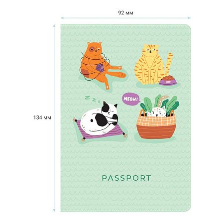 Обложка для паспорта MESHU "Meow", ПВХ, 2 кармана 