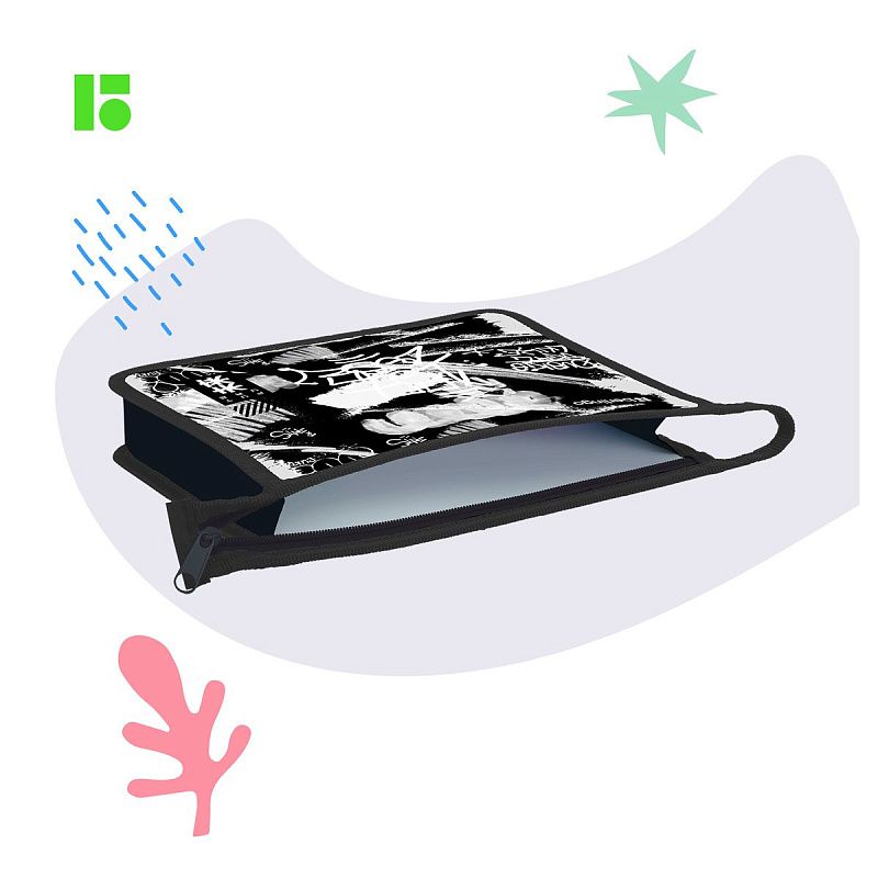 Папка для тетрадей 1 отделение, А5 Berlingo "No limits", 240*205*40мм, пластик, на молнии 