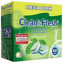 Таблетки для посудомоечных машин 60 шт. CLEAN&FRESH ALL-in-1, c одной таблеткой очистителем, УТ000000338 Таблетки для посудомоечных машин 60 шт. CLEAN&FRESH ALL-in-1, c одной таблеткой очистителем, УТ000000338