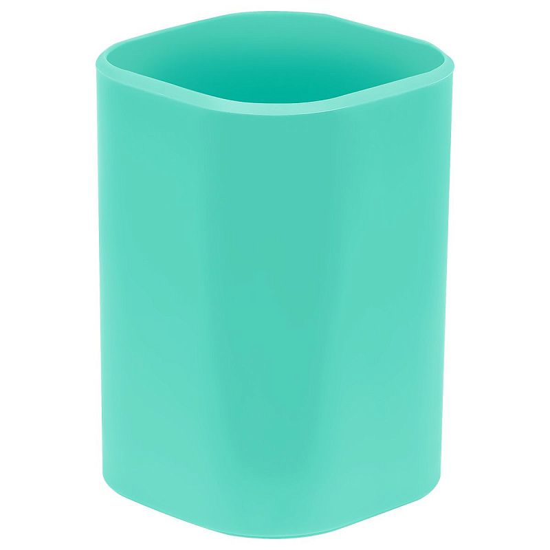 Подставка-стакан СТАММ "Фаворит", пластиковая, квадратная, мятная