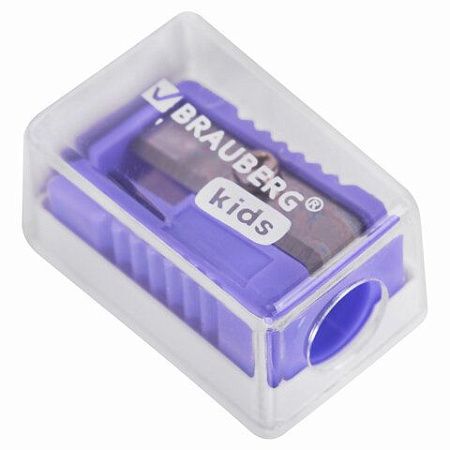 Точилка BRAUBERG KIDS "MINI", с контейнером, пластиковая, пастельные цвета ассорти, 271944 