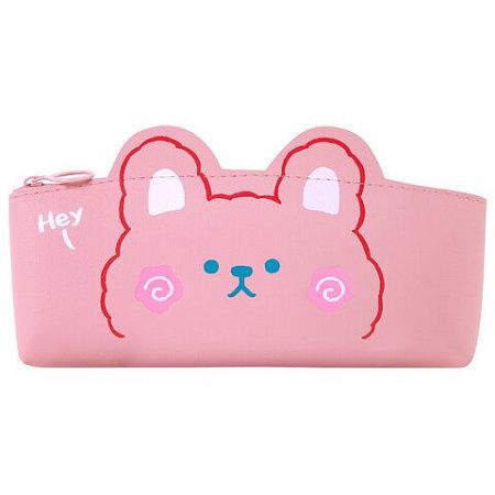 Пенал ЮНЛАНДИЯ ЮНИОР, 1 отделение, искусственная кожа, Pink bear, 20х9х7 см, 273818 