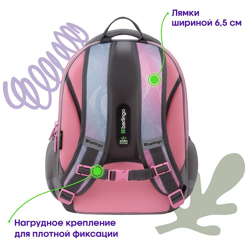 Ранец Berlingo Expert Mini "Beautiful dream" 36*27*14см, 2 отделения, 2 кармана, анатомическая спинка 