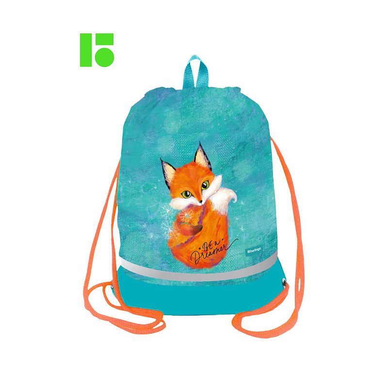 Мешок для обуви 1 отделение Berlingo "Little dreamer", 400*480мм, расширяющееся дно, светоотражающая лента, карман на молнии 