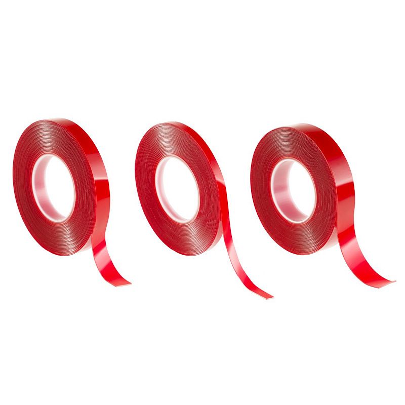 Набор клей-лент двусторонних многоразовых OfficeSpace, 3шт. (6мм*1мм*5м, 10мм*1мм*5м, 15мм*1мм*5м)