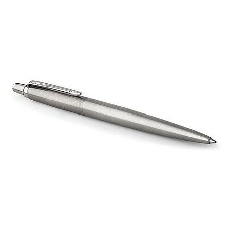 Ручка шариковая PARKER "Jotter Core Stainless Steel CT", корпус серебристый, детали хром, синяя, 1953170 