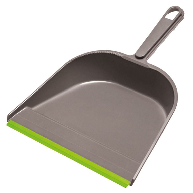 Совок для мусора York, низкая ручка, с резиновой кромкой, ширина 23см, пластик, ассорти