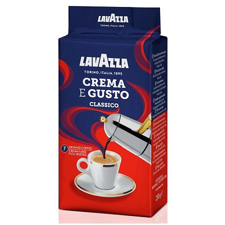 Кофе молотый Lavazza "Crema e Gusto", вакуумный пакет, 250г