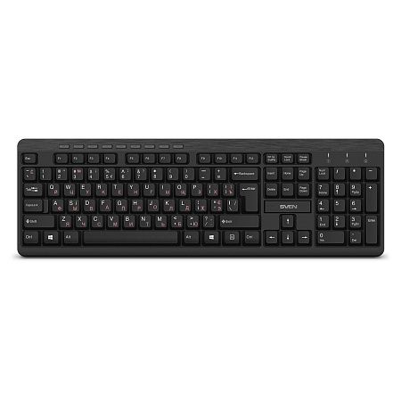 Комплект беспроводной клавиатура + мышь Sven KB-C3400W, USB, черный