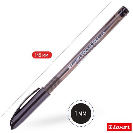 Ручка шариковая Luxor "Focus Icy" черная, 1,0мм 