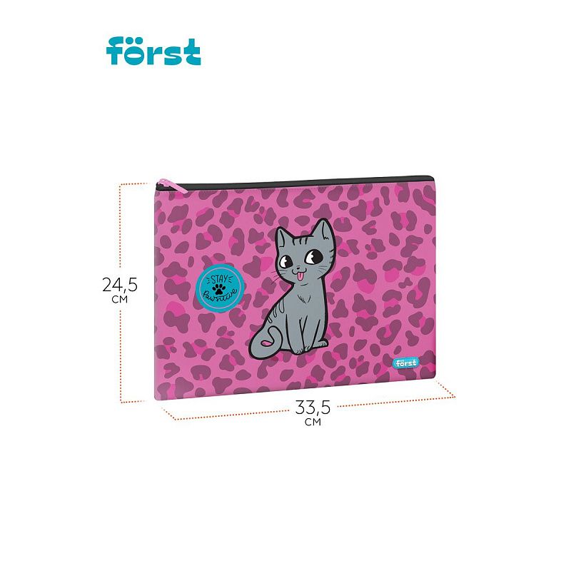 УЦЕНКА - Папка текстильная А4 Först "PAWsitive", 335*245мм, 1 отделение, полиэстер (осн 352133) 