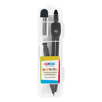Циркуль ArtSpace с механическим карандашом, 11мм, черный, с грифелями, в пластиковом пенале