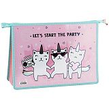 Папка для тетрадей 2 отделения А4 ArtSpace "Party", пластик, фольга, на молнии