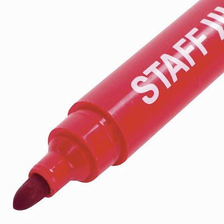 Маркер перманентный STAFF Basic PM-733, КРАСНЫЙ, круглый наконечник 2,5 мм, 150734 