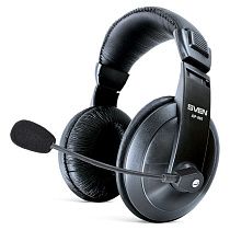 Наушники с микрофоном Sven AP-860MV (с регулятором громкости), 2м, красный, черный