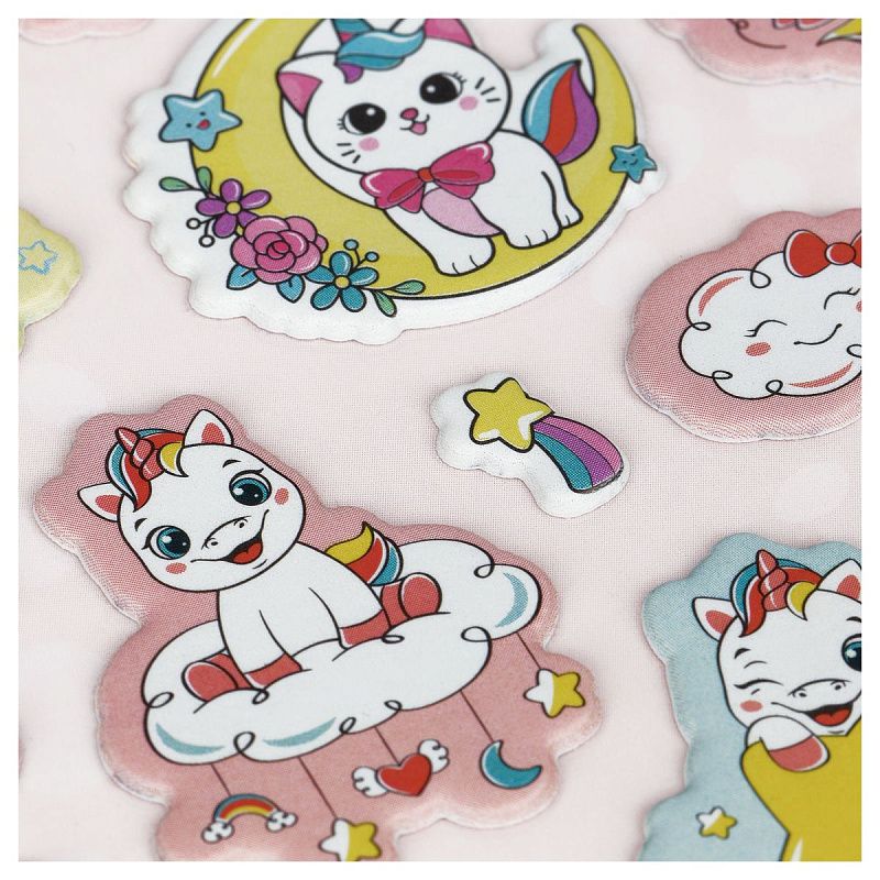 Наклейки объемные Мульти-Пульти "Единорожек", 22*10см, пакет европодвес