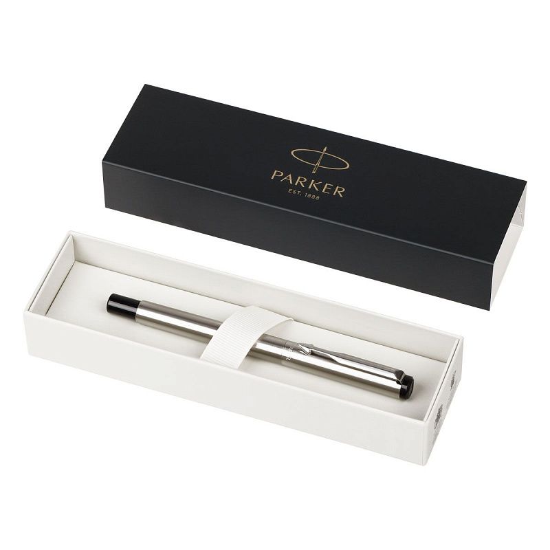 Ручка перьевая Parker "Vector Stainless Steel" синяя, 0,8мм, подарочная упаковка 