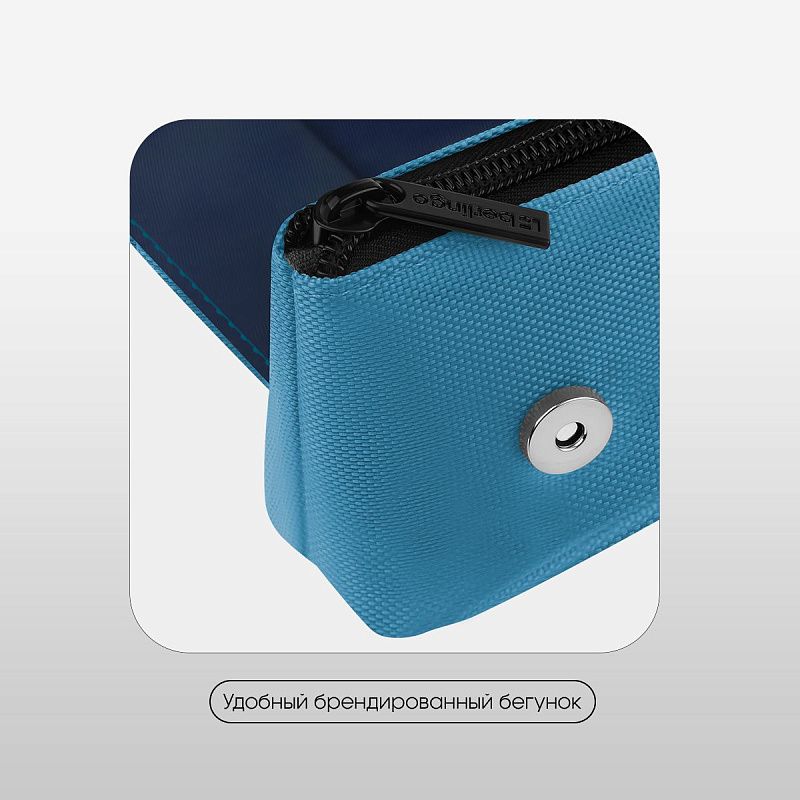 Пенал мягкий 1 отделение, 215*90*45 мм, Berlingo "Light blue focus", полиэстер, внутренний органайзер, магнит 