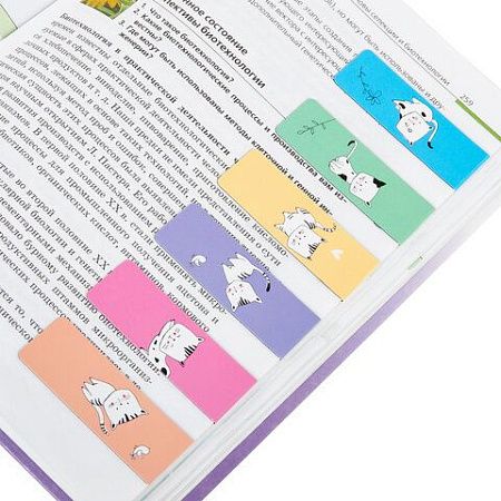 Закладки для книг МАГНИТНЫЕ, "CATS", набор 6 шт., 60x20 мм, BRAUBERG, 113159 