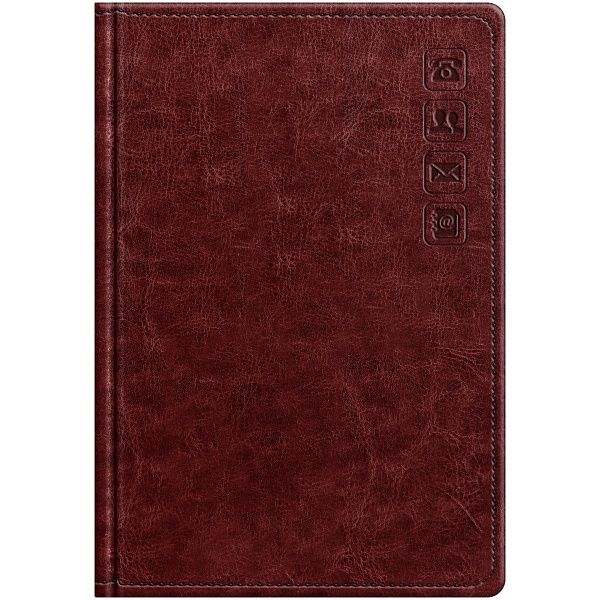 Телефонная книга А5, 80л., кожзам, BG "Nebraska. Dark red", с вырубкой