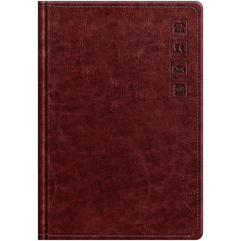 Телефонная книга А5, 80л., кожзам, BG "Nebraska. Dark red", с вырубкой