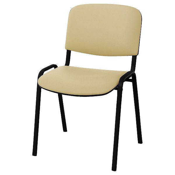 Стул Фабрикант "Изо" DO, №122 (кремовый), BL, каркас черный, обивка экокожа кремовый