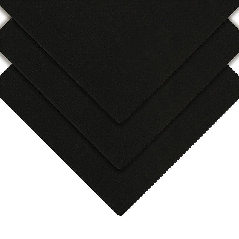 Набор холстов на картоне Гамма "Студия", 3шт., 6,5*6,5см, цвет черный, 100% хлопок, 280г/м2, мелкое