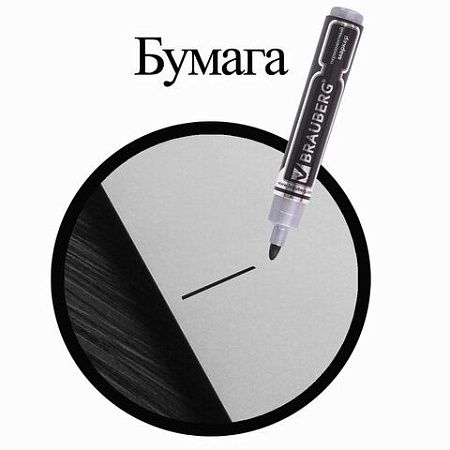 Маркер перманентный BRAUBERG "Neo", ЧЕРНЫЙ, круглый наконечник 5 мм, с клипом, 150480 