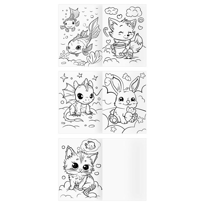 Раскраска А4,  8 стр., ТРИ СОВЫ "Для девочки"