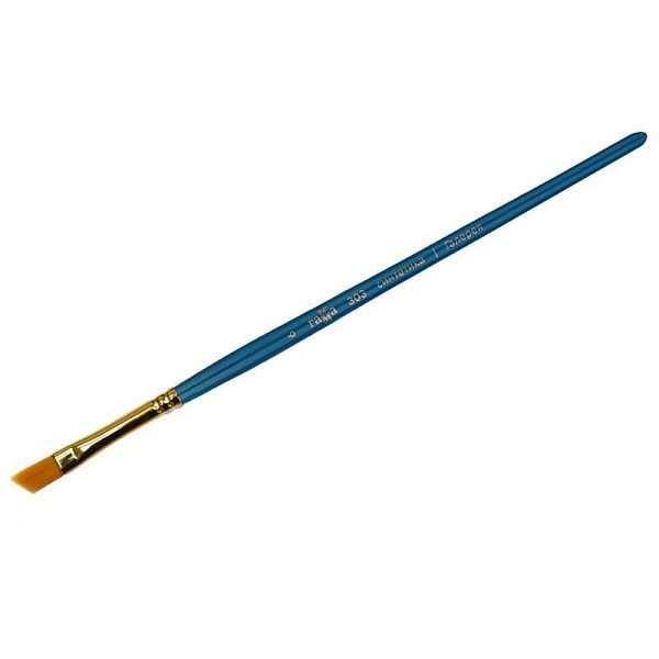 Кисть художественная синтетика Гамма "Галерея", плоская скошенная №6, короткая ручка