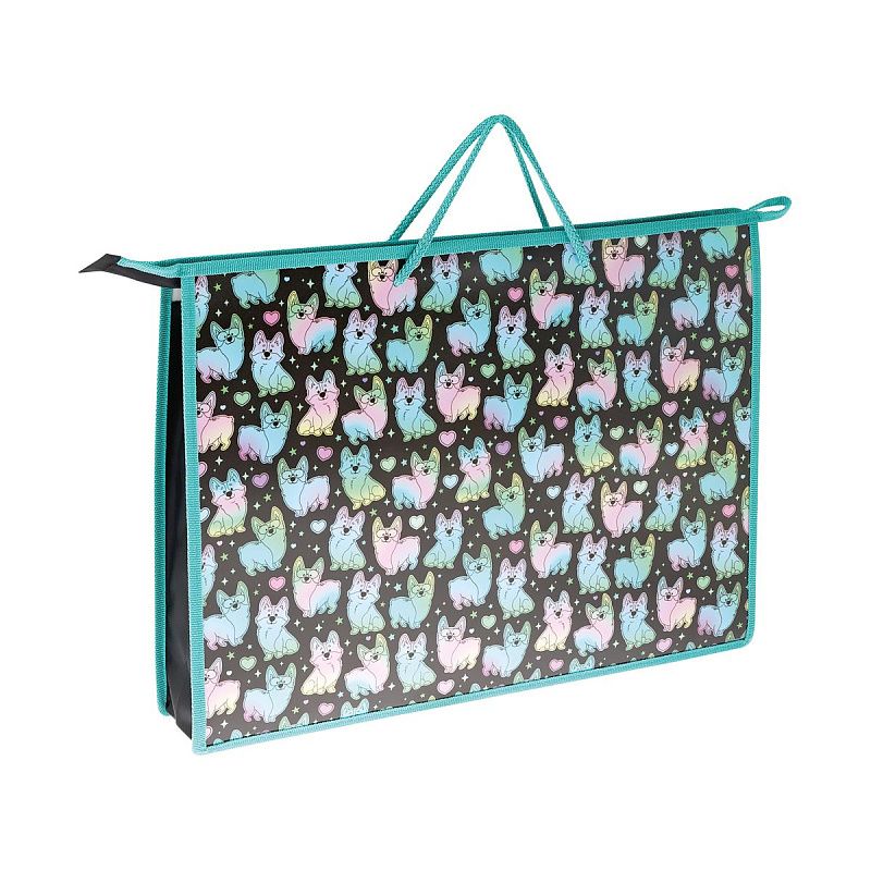 УЦЕНКА - Папка для чертежей и рисунков А3 ArtSpace "Corgi", пластик, 70мм, на молнии (осн 342668) 