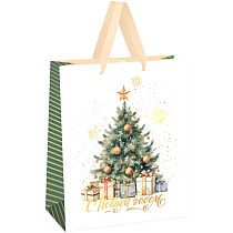 Пакет подарочный 33*42*12см MESHU "Christmas mood", фольга,   матовая ламинация