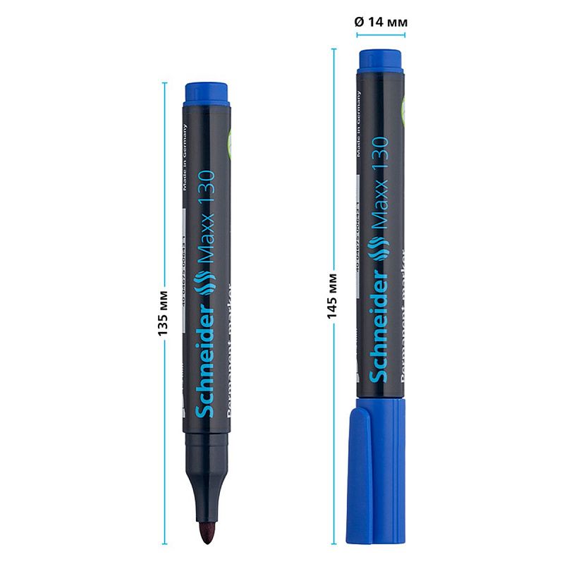 Маркер перманентный Schneider "Maxx 130" синий, пулевидный, 3мм 