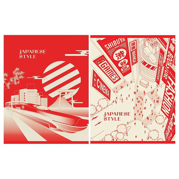 Тетрадь 80л., А5, клетка Greenwich Line "Japanese style", матовая ламинация, 70г/м2