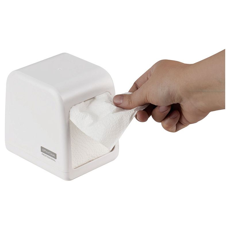 Диспенсер для салфеток настольный OfficeClean Professional, ABS-пластик, белый 