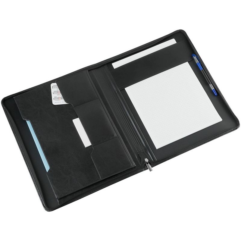 Папка деловая OfficeSpace "Vesta" имп. кожзам, на молнии, блокнот 