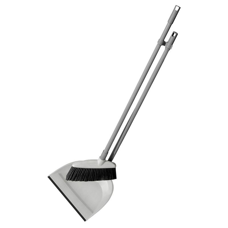 Комплект для уборки пола York "Лень" (щетка+совок), пластик, резиновый край, 92*24*22 см