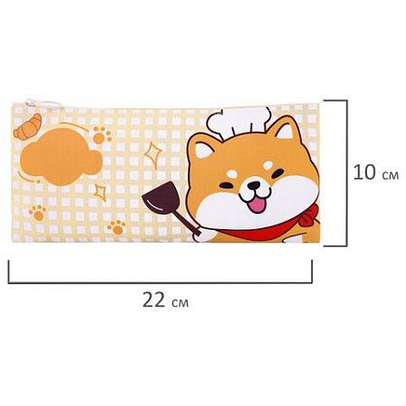 Пенал-конверт ПИФАГОР, 1 отделение, ПВХ, ассорти Pets, 22x10 см, 273824 