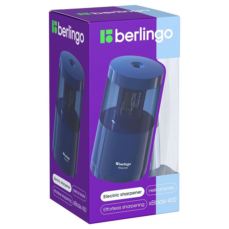 Точилка электрическая Berlingo "xBlade 400" 1 отверстие, фрезерное лезвие, с контейнером, картон. упаковка 