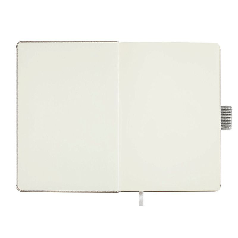 Скетчбук 100л., А6 Гамма "Студия", серебро, твердая обложка, на резинке, слоновая кость, 110г/м2