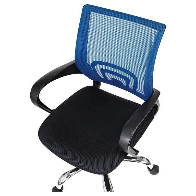 Кресло оператора Helmi HL-M95 R (695) "Airy", СН, спинка сетка синяя/сиденье ткань TW черная, пиастра