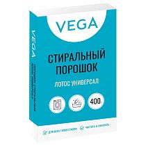 Порошок стиральный Vega, Лотос Универсал, 400г, картонная коробка 