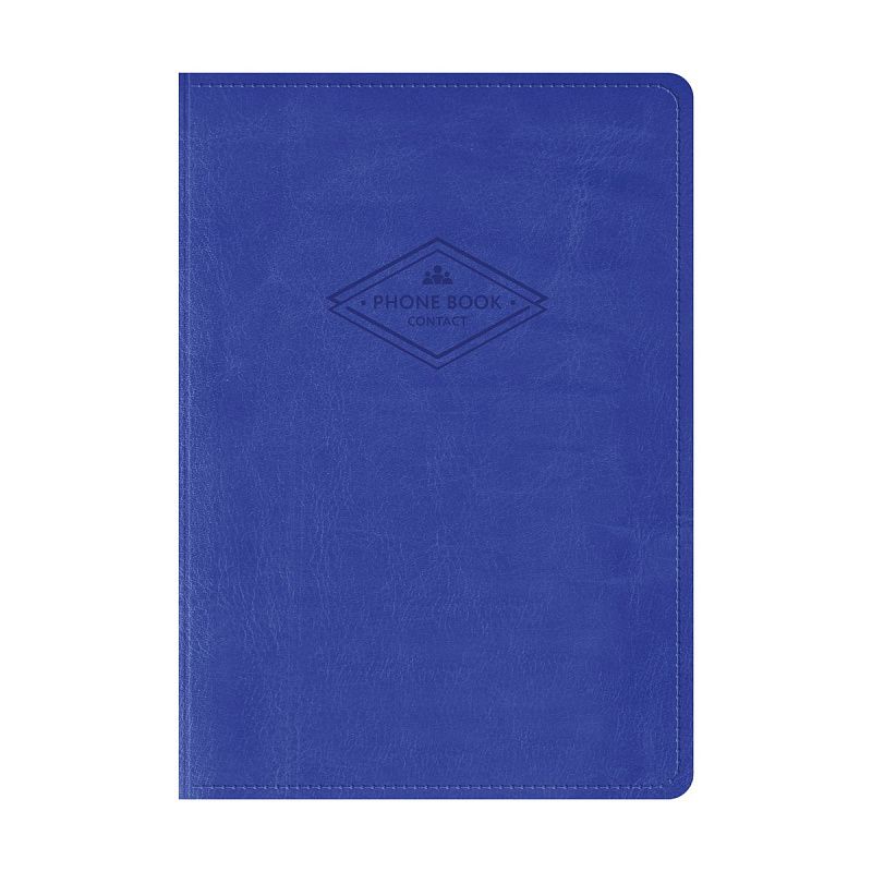 Телефонная книга А5, 80л., кожзам, OfficeSpace "Winner" синий, с вырубкой