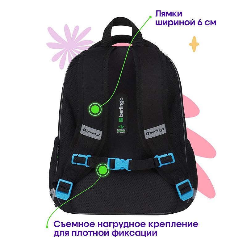 Ранец Berlingo Expert Plus "Best race" 38*29*15см, 2 отделения, 2 кармана, анатомическая спинка 