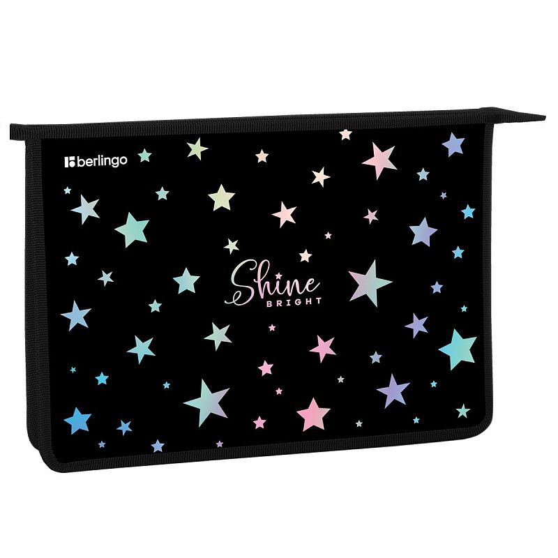 Папка для тетрадей 1 отделение, А4 Berlingo "Shine", 340*245*40 мм, пластик, на молнии