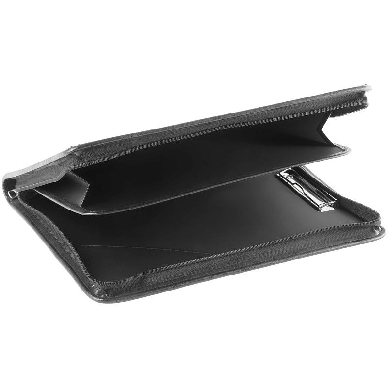 Папка деловая OfficeSpace "Valencia" кожзам., на молнии, зажим для бумаг 